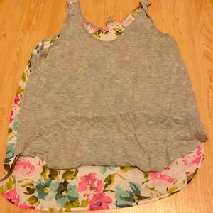 Gray and floral tank top